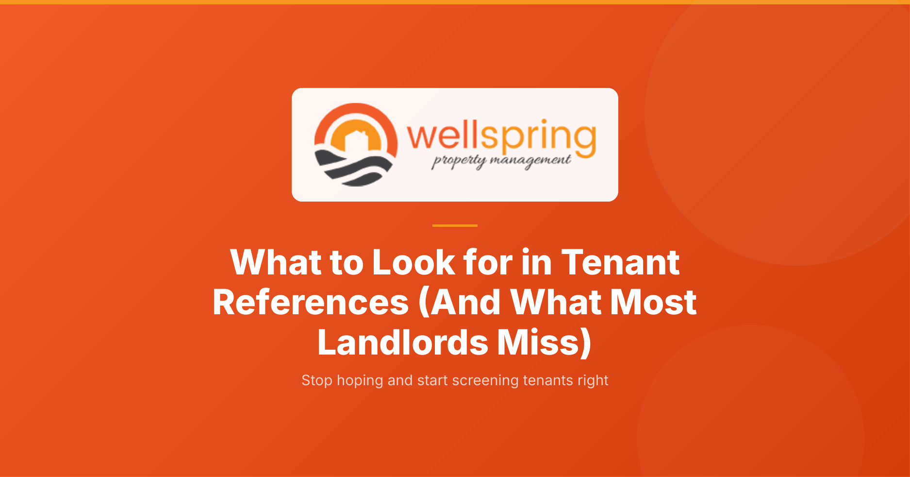 What to look for in tenant references
