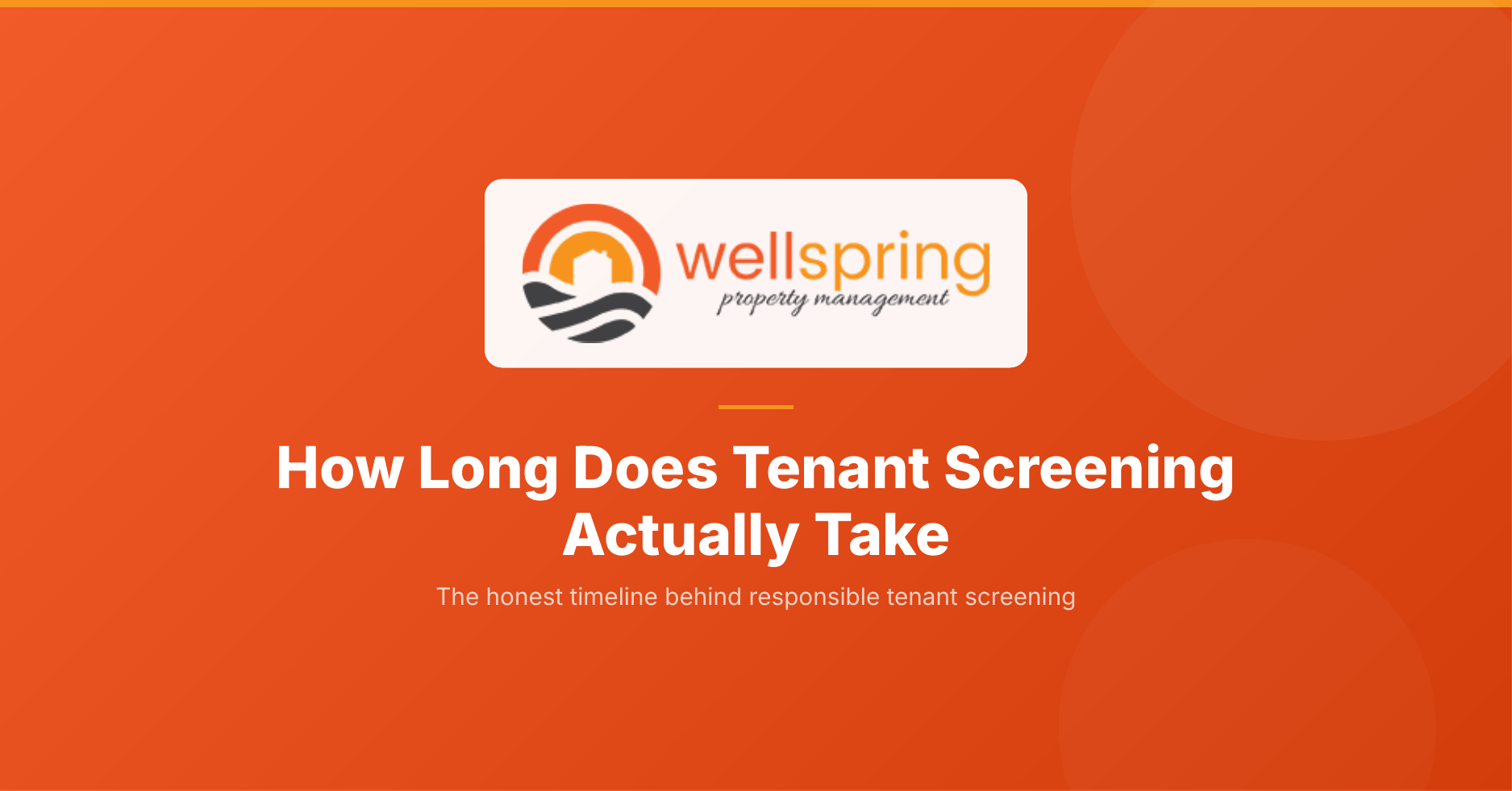 How long does tenant screening take