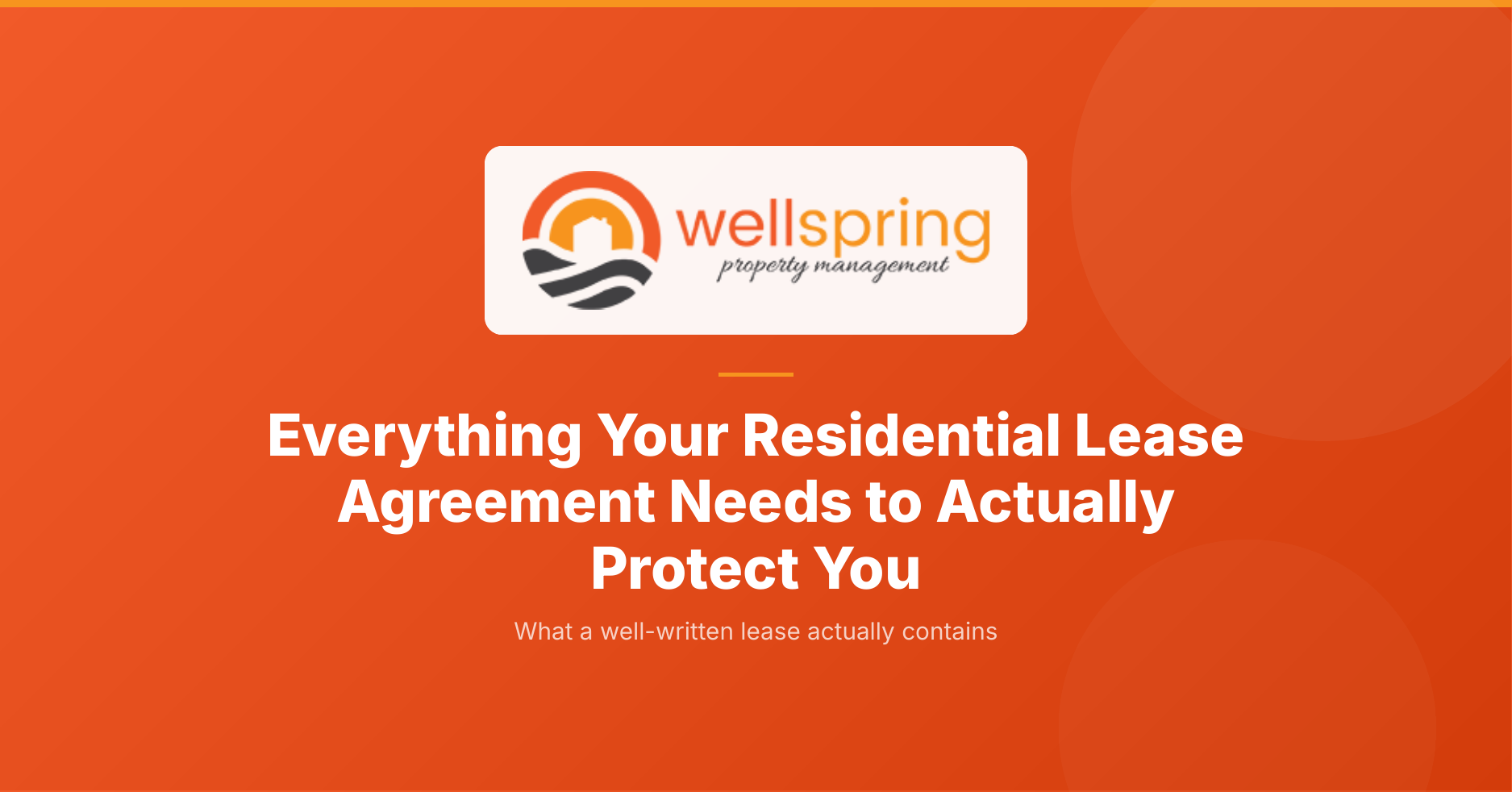 What should be in a residential lease agreement