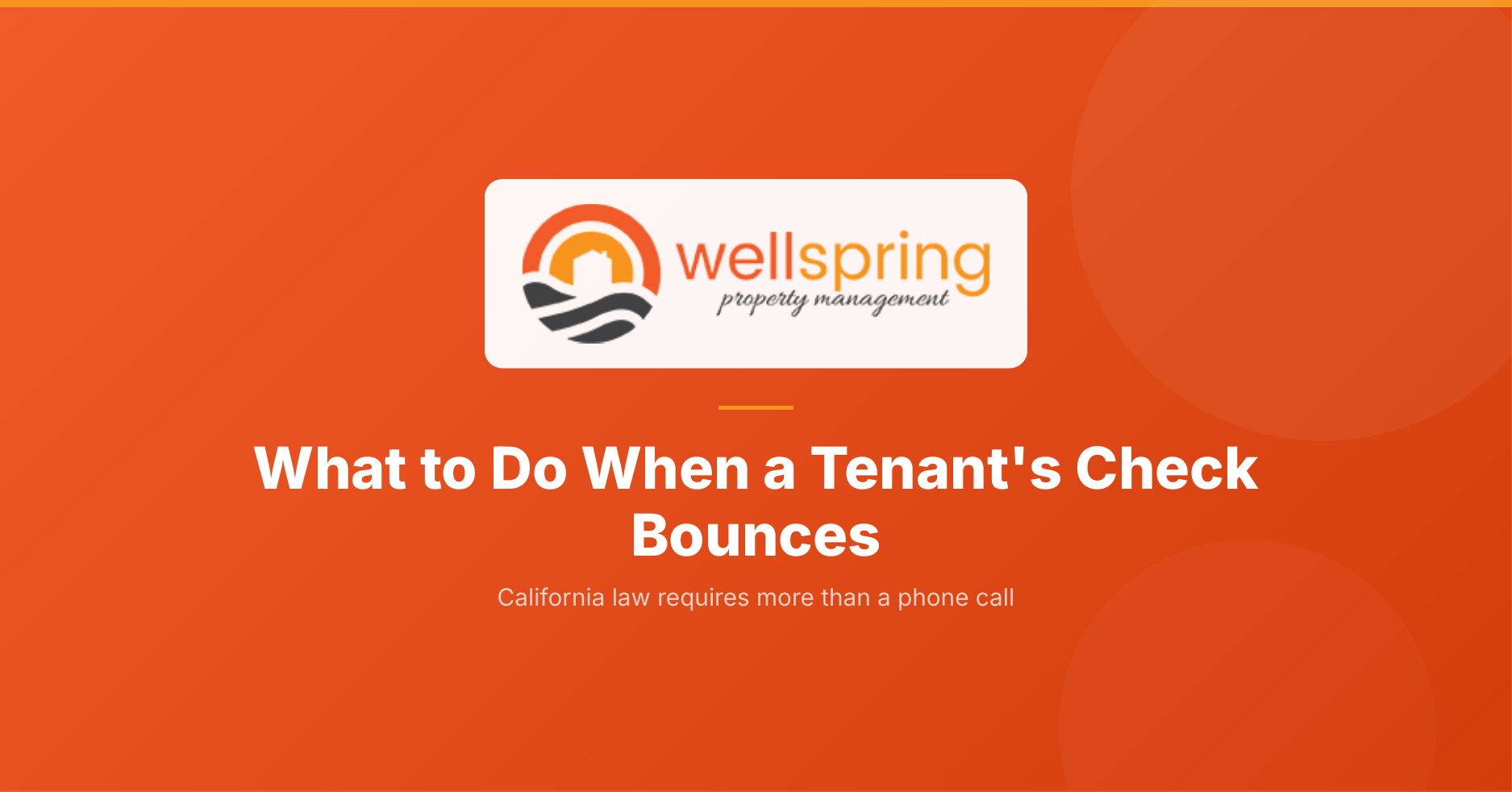 How to handle a bounced check from a tenant