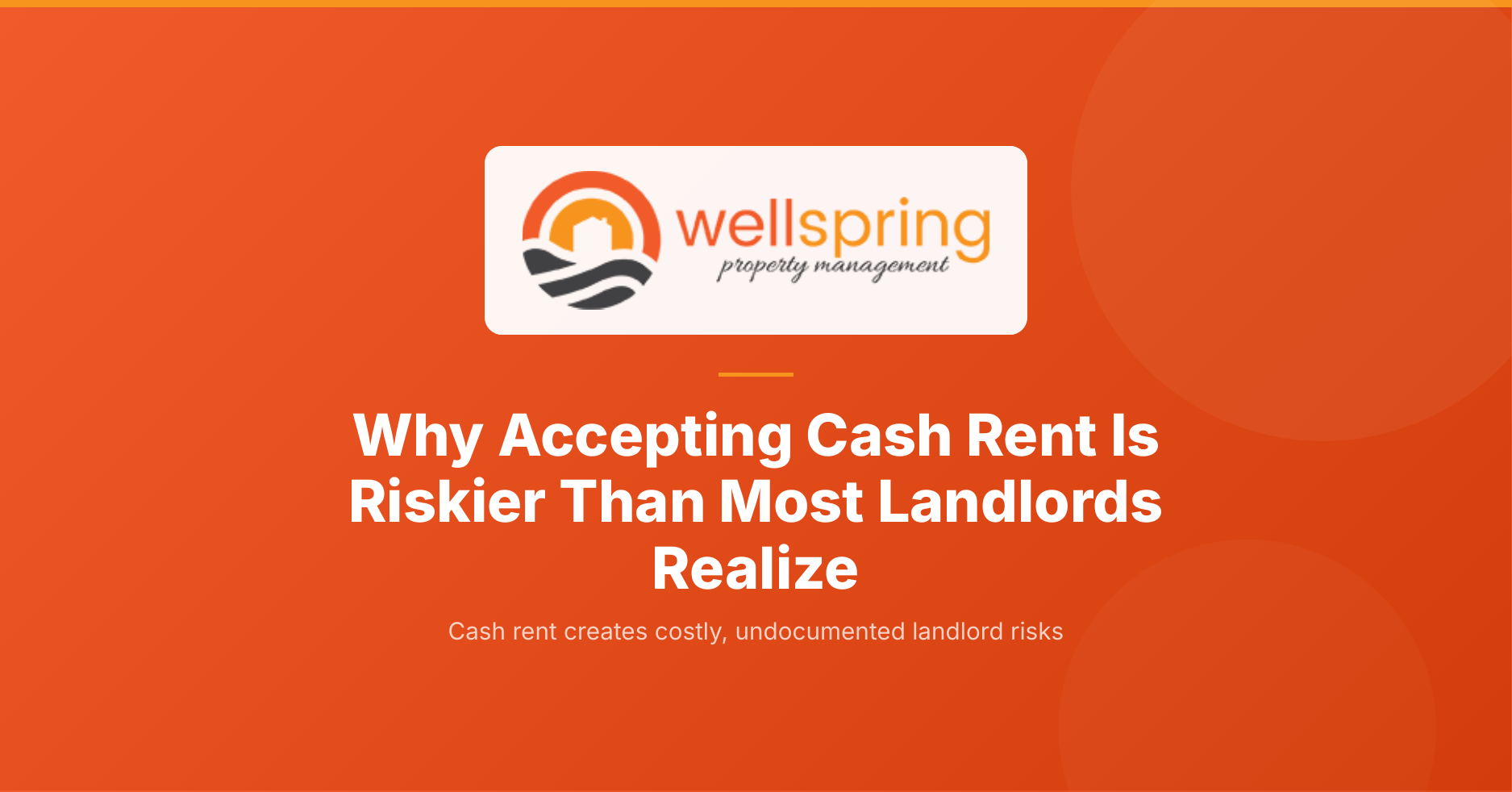 Should landlords accept cash rent payments